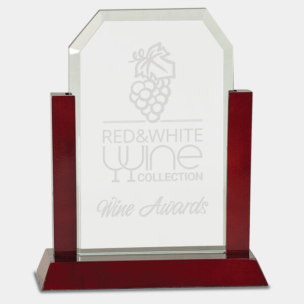 9" Gateway Jade Clip Corner Glass Award with Finish Base Thumbnail