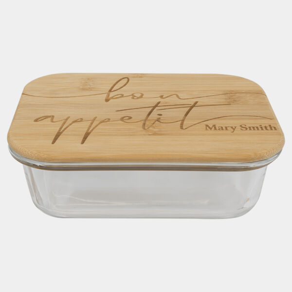 21 oz. Rectangle Glass Container with Lid Thumbnail