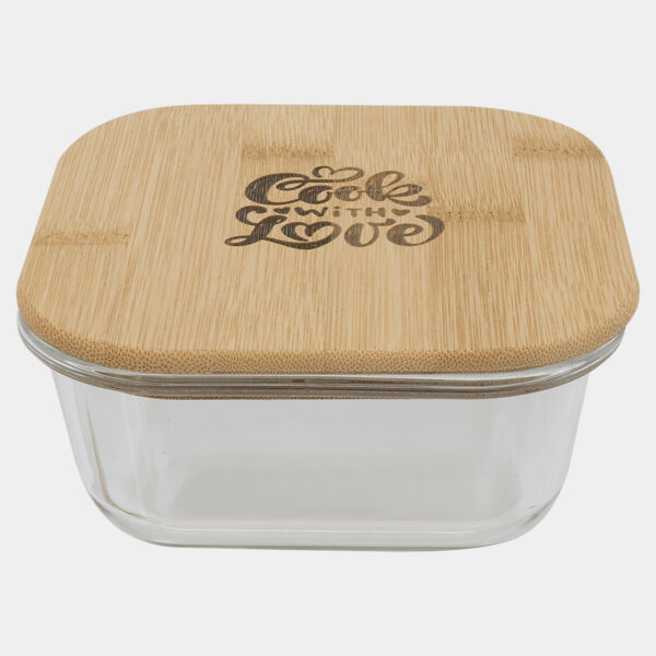 18 oz. Square Glass Container with Lid Thumbnail