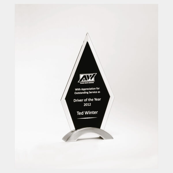 5 5/8" x 9 5/8" Beveled Glass with Silkscreen and Aluminum Accent Base Thumbnail