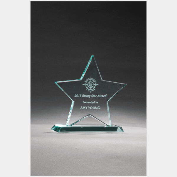 5 3/4" x 5 7/8" Star Jade Glass Award Thumbnail