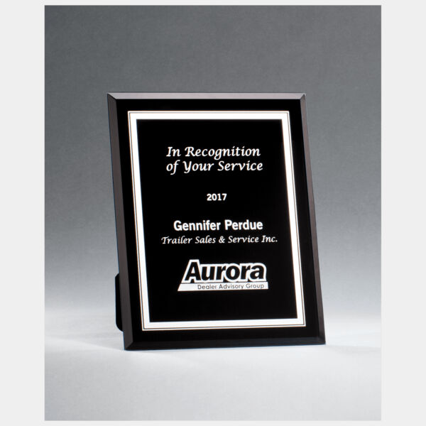 5" x 7" Glass Plaque with Border and Easel Back Thumbnail