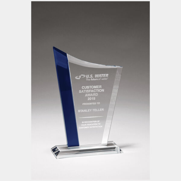 6 1/2" x 9 3/4" Zenith Series Glass Award with Glass Highlights Thumbnail
