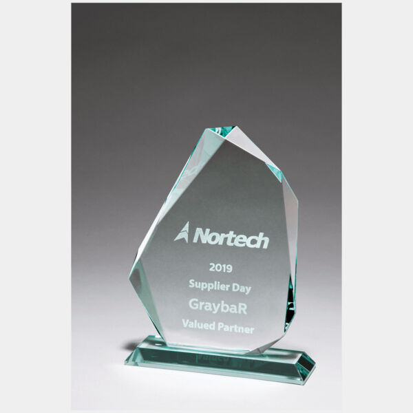 7 x 9 1/8" Iceberg Series Thick Jade Glass Award Thumbnail