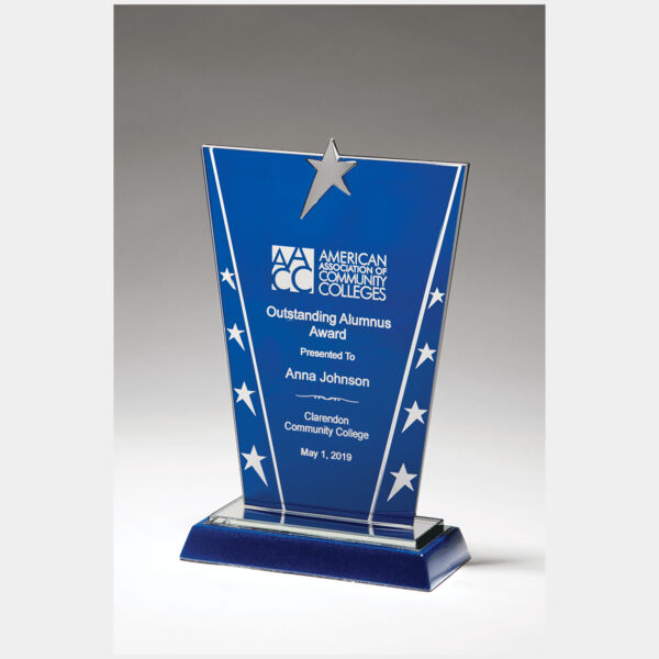 6 3/8" x 8 5/8" Constellation Series Glass Award with Background with Plated Star Thumbnail
