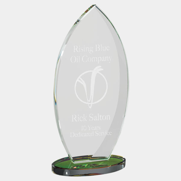 8 7/8" Flame Series Glass Award with Prism-Effect Base Thumbnail