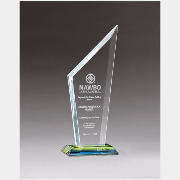 3 5/8" x 9 5/8" x 3/8" Thick Zenith Series Glass with Prism-Effect Base Thumbnail