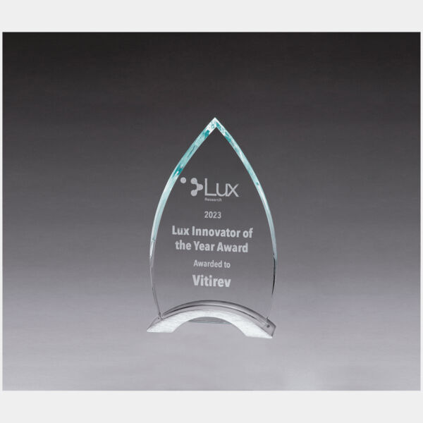 4 3/4" x 8" x 3/8" Thick Flame Series Glass Top with Aluminum Base Thumbnail