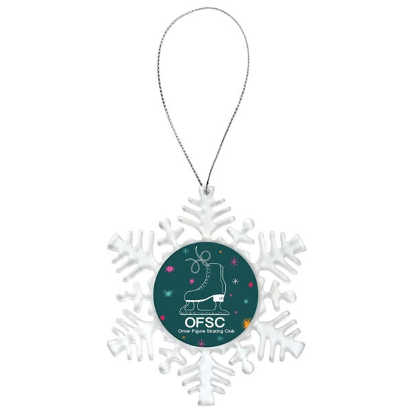 4 1/8" Snowflake Ornament with 2" Insert Holder & String (Insert is not included) Thumbnail