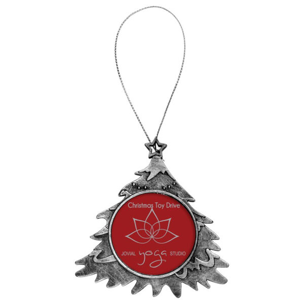 4" Antique Tree Ornament with 2" Insert Holder & String (Insert Not Included) Thumbnail