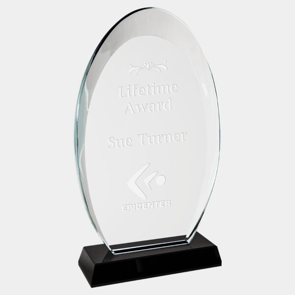 8 3/4" Oval Halo Glass with Base Thumbnail