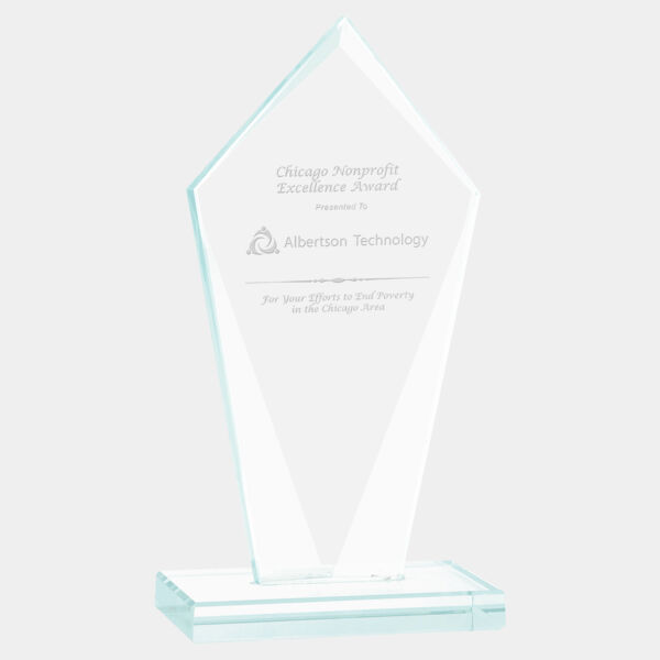 6 3/4" Diamond Jade Glass Award Thumbnail