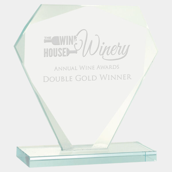 6 1/4" Cut Diamond Jade Glass Award Thumbnail