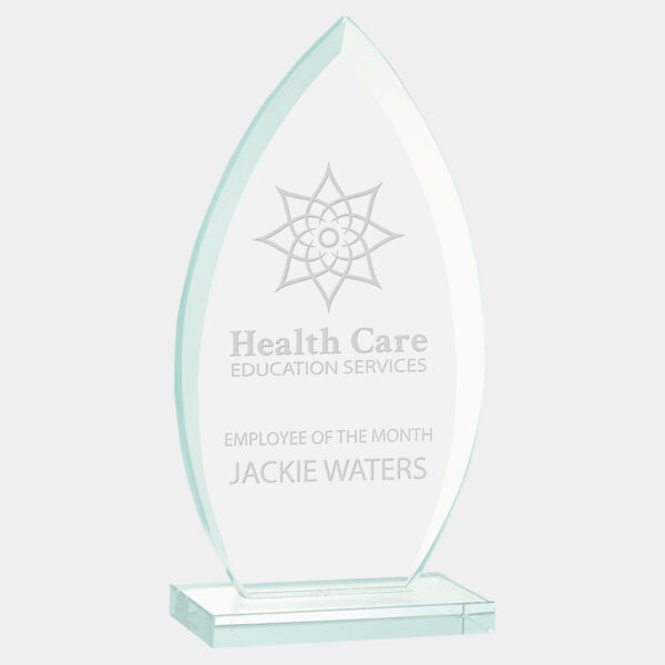 7" Oval Jade Glass Award Thumbnail