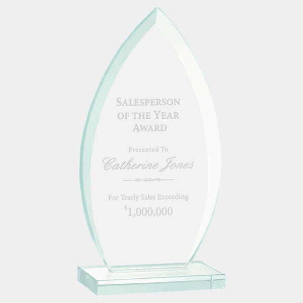 7 3/4" Oval Jade Glass Award Thumbnail