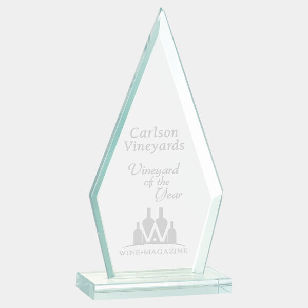 8 1/2" Triangle Jade Glass Award Thumbnail