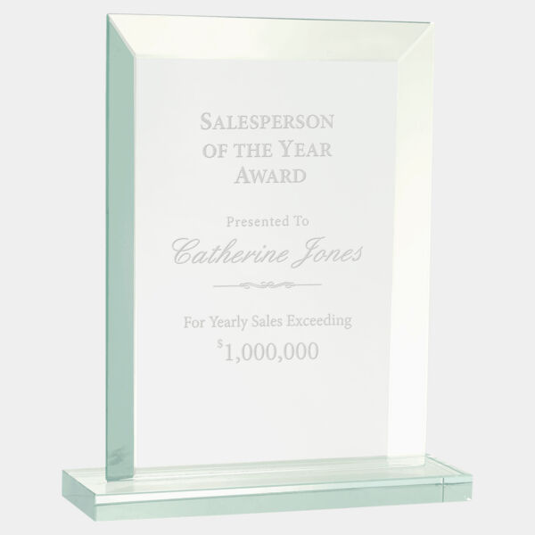 8 1/2" Rectangle Jade Glass Award Thumbnail