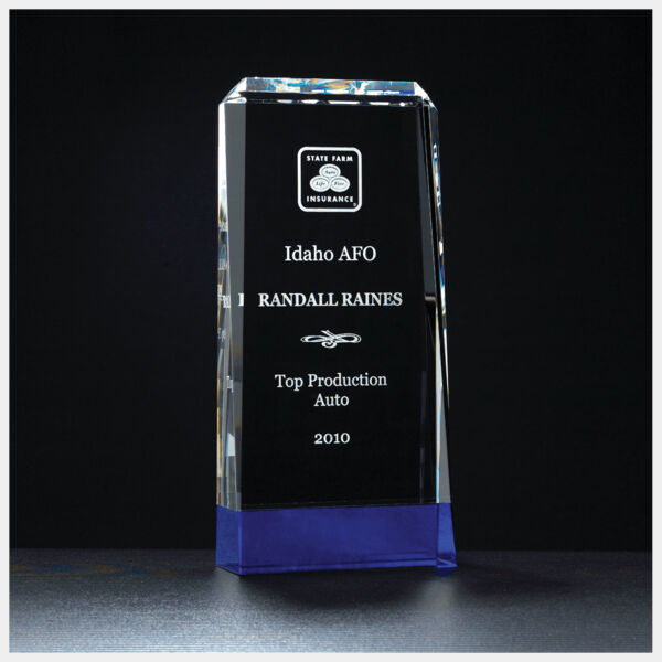 3 1/2" x 7 7/8" Premium Series Crystal with Cobalt Crystal Base Thumbnail