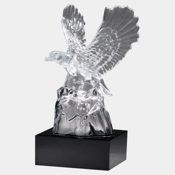 Beatiful Carved Crystal Eagle on a Crystal Base-No Plate Thumbnail