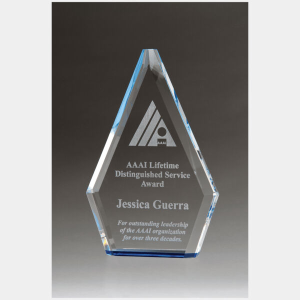 6 1/2" x 9 7/8" Flame Series Crystal Award with Accented Bottom Thumbnail