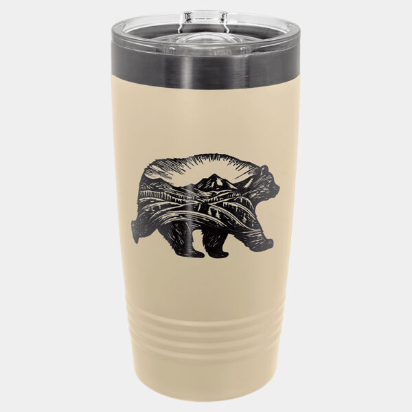 Polar Camel 20 oz. Warm Sand/ ION-Plated Ringneck Tumbler with Slider Lid Thumbnail