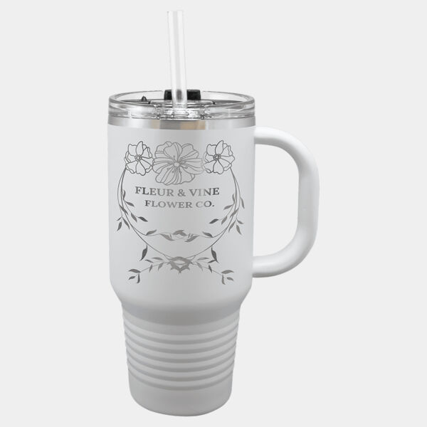 Polar Camel 32 oz. Travel Mug with Snap Lid and Straw Thumbnail