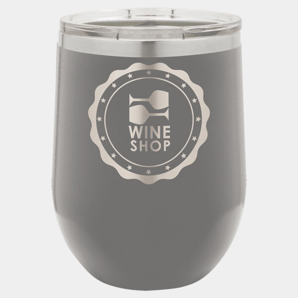 Polar Camel 12 oz. Dark Stemless Wine Tumbler with Standard Lid Thumbnail