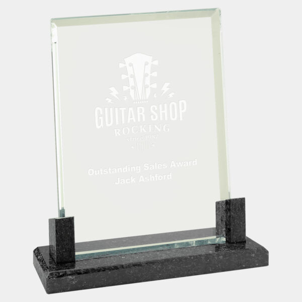 7" Rectangle Glass with Marble Base Thumbnail