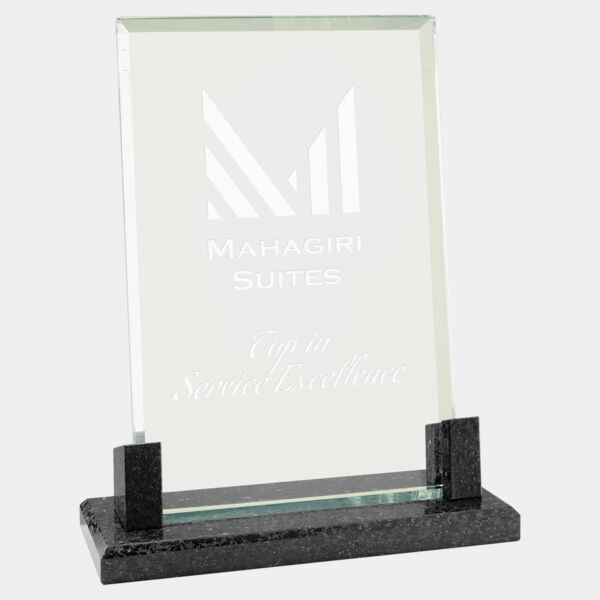 8" Rectangle Glass with Marble Base Thumbnail