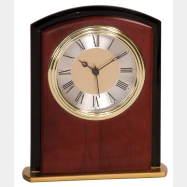 6 1/2" Mahogony Finish Square Arch Clock Thumbnail