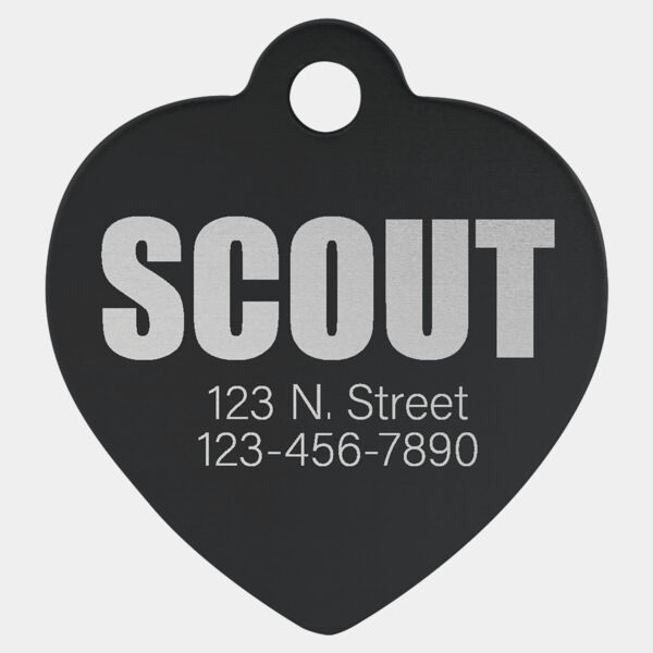 1 1/4" x 1 1/4" Laserable Anodized Aluminum Heart Pet Tag Thumbnail
