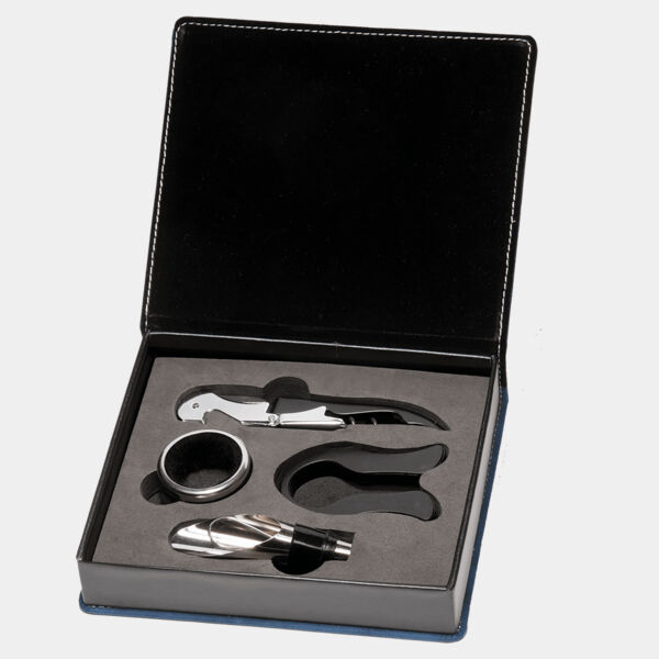 Marbleized Leather Wine Tool Gift Set Thumbnail