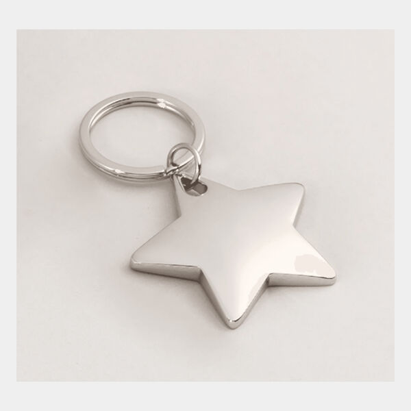 1 7/8" x 3" Polished Star Key Ring Thumbnail