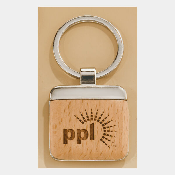 1 1/8" x 1 1/2" Key Ring with Maplewood Insert Thumbnail