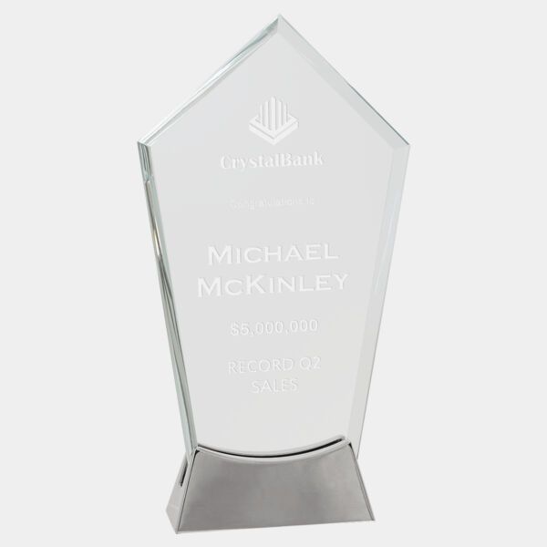 9 1/4" Peak Platinum Glass with Full Metal Base Thumbnail