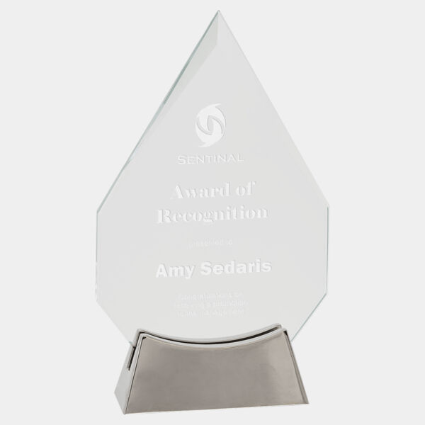 7 3/4" Diamond Platinum Glass with Full Metal Base Thumbnail