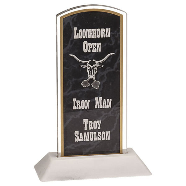 3" x 7" Marbleized Arch Pop-In Acrylic (Base not included) Thumbnail