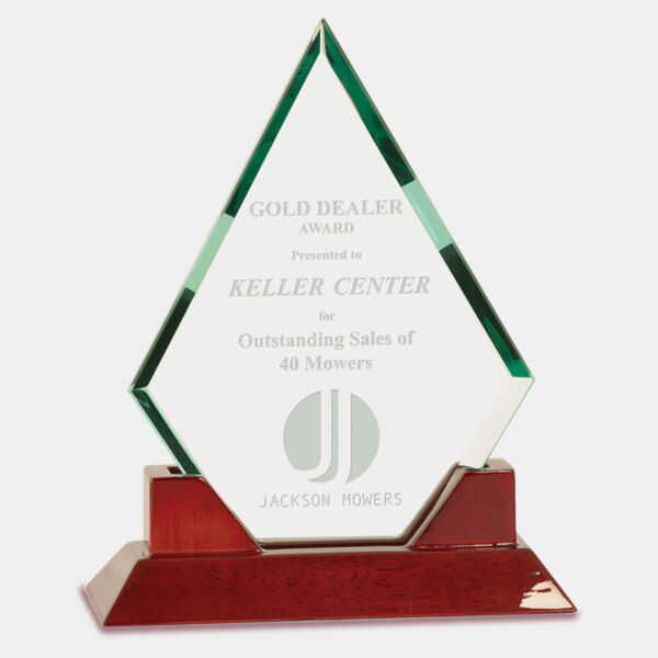 8 1/2" Jade Diamond Prestige Glass with Piano Finish Base Thumbnail