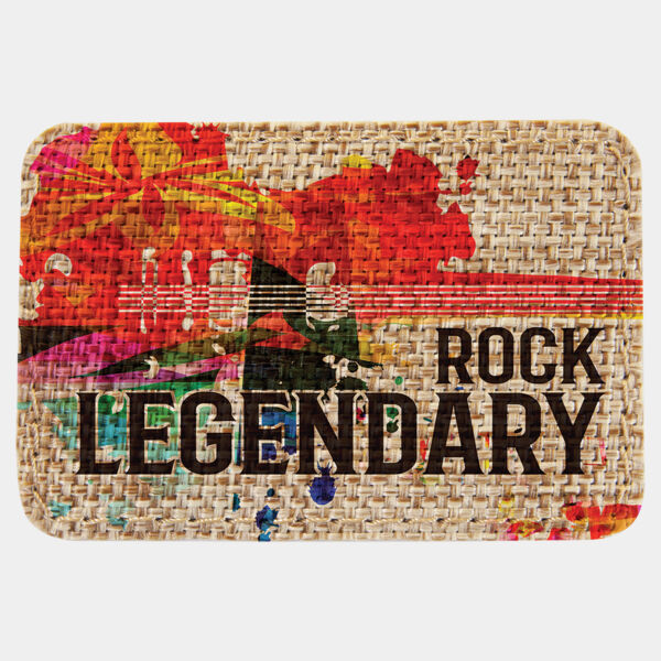 3" x 2" Burlap Rectangle Sublimatable Patch with Adhesive Thumbnail
