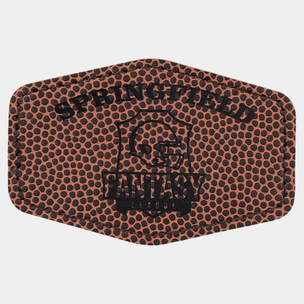 3" x 2" Hex Football Laserable Leatherette Patch with Adhesive Thumbnail