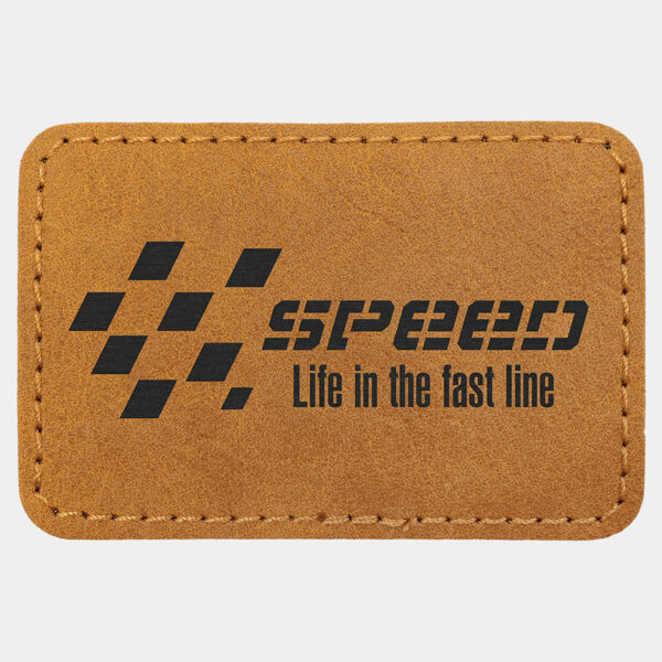 3" x 2" Premier Laserable Leatherette Rectangle Patch with Kota Pro Adhesive - Creekside Collection Thumbnail