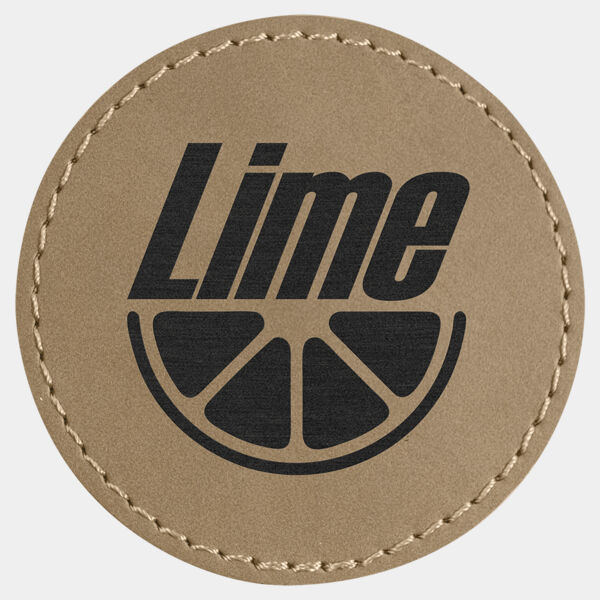 2 1/2" Laserable Leatherette Round Patch with Kota Pro Adhesive Thumbnail
