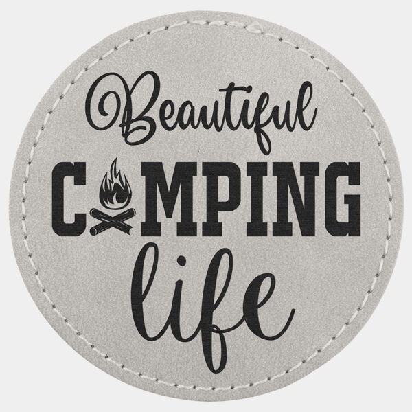 3" Light Premier Laserable Leatherette Round Patch with Kota Pro Adhesive - Creekside Collection Thumbnail