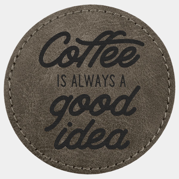 3" Dark Premier Laserable Leatherette Round Patch with Kota Pro Adhes ive - Creekside Collection Thumbnail