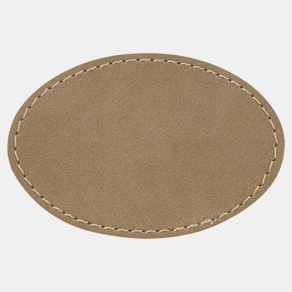 3" x 2" Laserable Leatherette Oval Patch with Kota Pro Adhesive Thumbnail