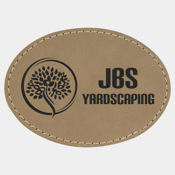 3 1/2" x 2 1/2" Laserable Leatherette Oval Patch with Kota Pro Adhesive Thumbnail