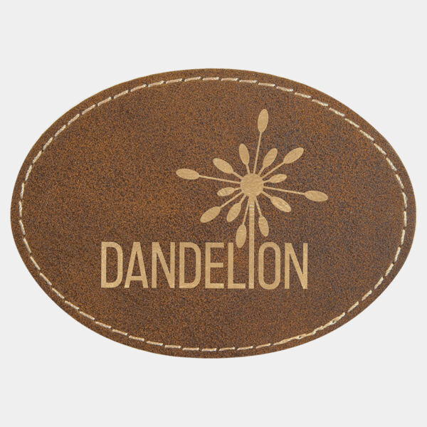 3 1/2" x 2 1/2" Rustic/ Laserable Leatherette Oval Patch with Kota Pro Adhesive Thumbnail