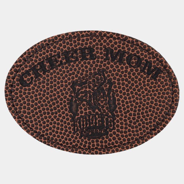3 1/2" x 2 1/2" Football Laserable Leatherette Oval Patch with Kota Pro Adhesive Thumbnail