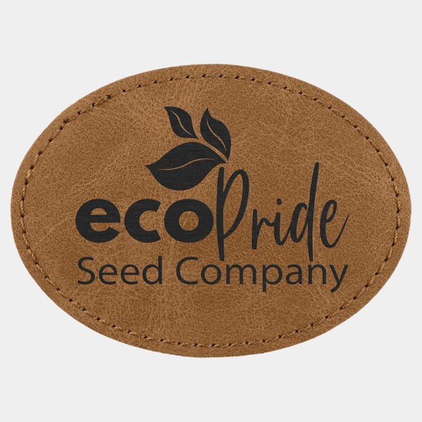 Oval Patch with Kota Pro Adhesive - Laserable Leatherette, Creekside Collection 3 1/2" x 2 1/2", Medium Brown Thumbnail