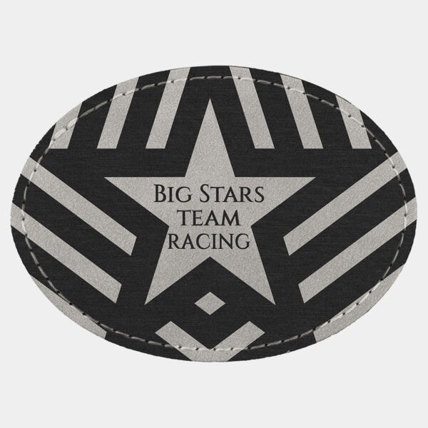 Oval Patch with Kota Pro Adhesive - Laserable Leatherette, Creekside Collection 3 1/2" x 2 1/2", Light Thumbnail